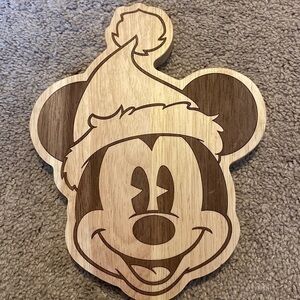 Disney Santa Mickey wooden serving board new
